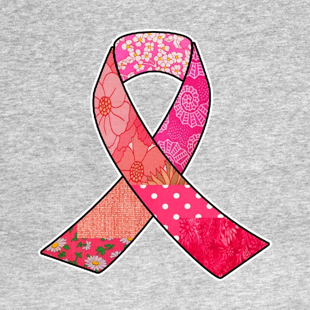 Pink Retro Breast Cancer Awareness Ribbon by artbyomega